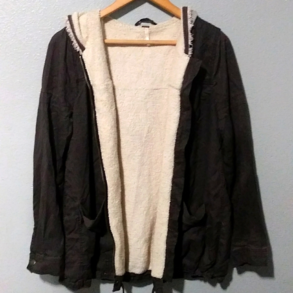 Free people jacket size small brown and tan